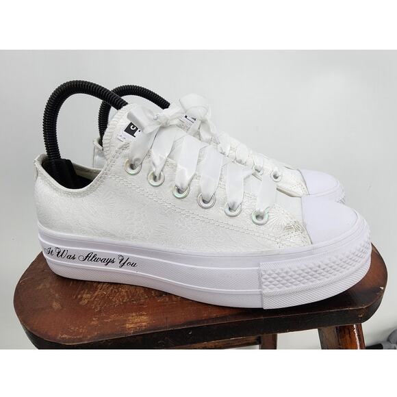 Converse The Wedding Collection Bridal Sneakers Size 6 White Just Married - Picture 1 of 11